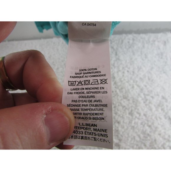 LL Bean Women's Cotton Tunic, Three-Quarter-Sleeve Splitneck Green Medium - Picture 6 of 8